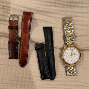 Michelle Watch with two leather watch bands